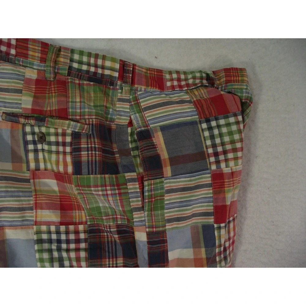 J Crew shorts Men's 38 x 9 Bermuda plaid lightweight cotton blue red